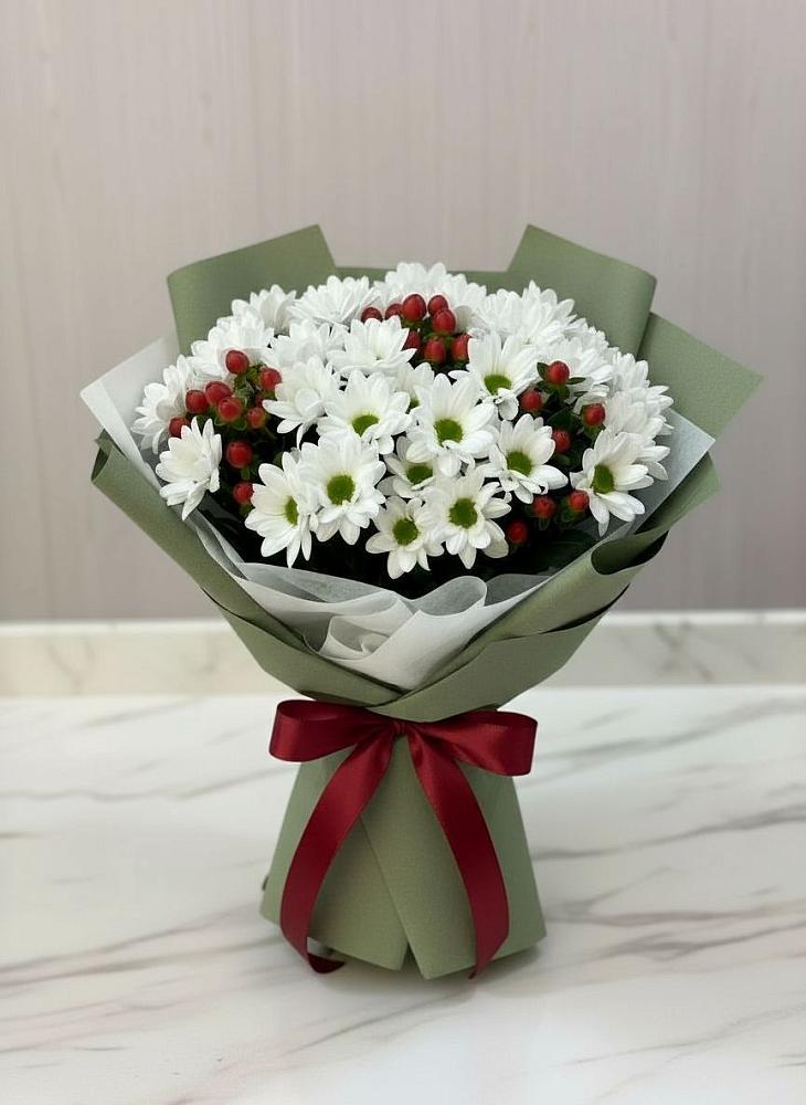 Букет цветов из: Хризантемы в Белое