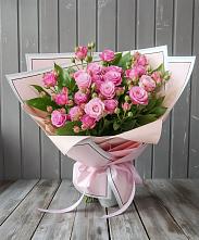 Букет Розовый кустик #REPLACE_PRED# Белое