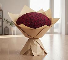 Букет 101 Красная роза в Белое