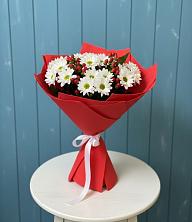 Букет цветов из:  Хризантемы в Белое