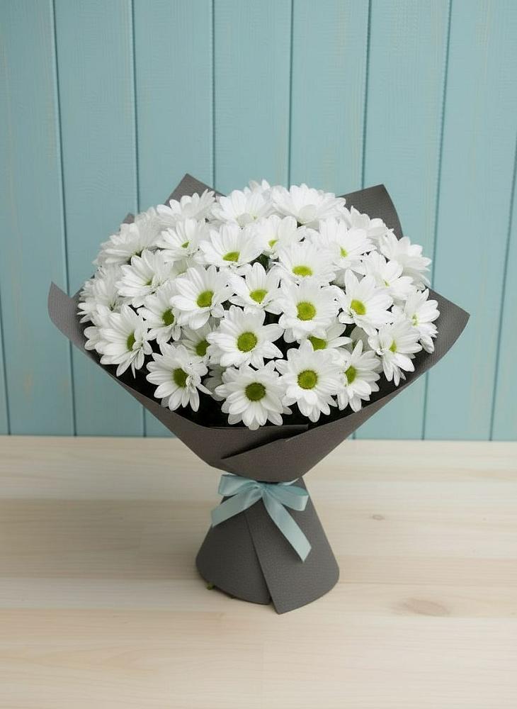 Букет цветов из: Хризантемы в Белое