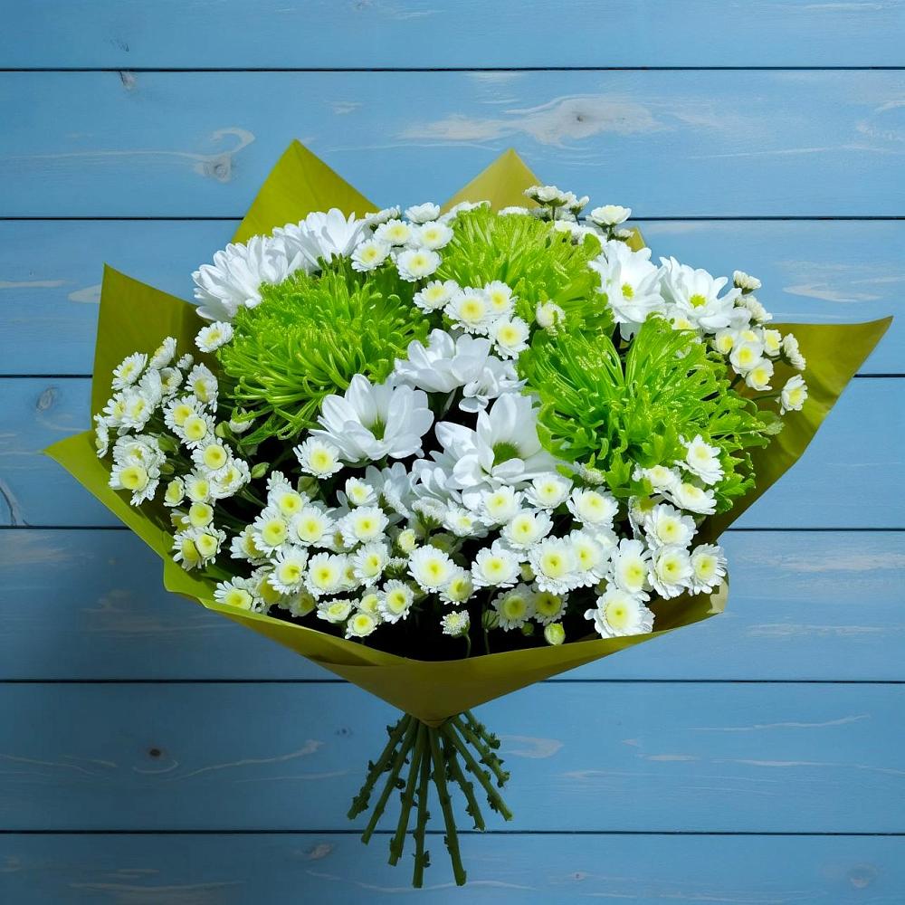 Букет цветов из: Хризантемы в Белое