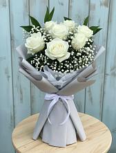 Букет цветов из:  Розы #REPLACE_PRED# Белое