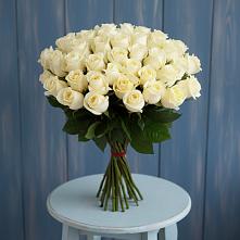 Букет 51 Белая роза Эдлесс Лав в Белое