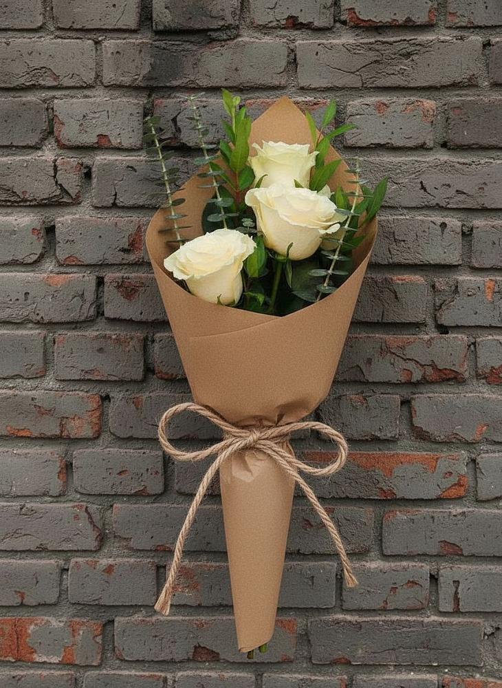 Букет цветов из: Розы в Белое