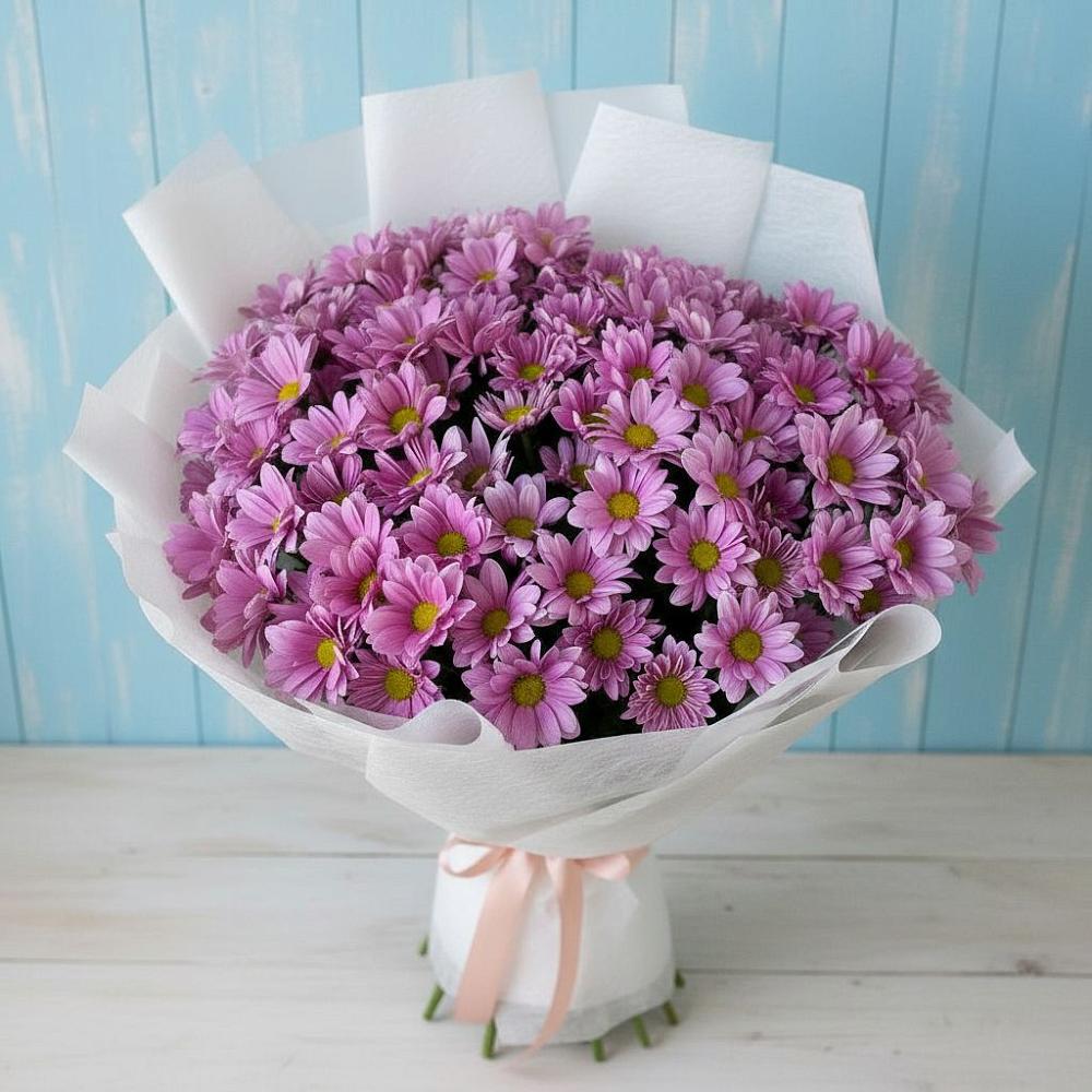 Букет цветов из: Хризантемы в Белое