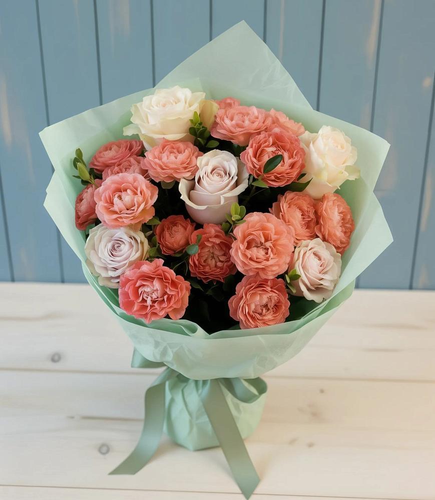 Букет цветов из: Розы в Белое