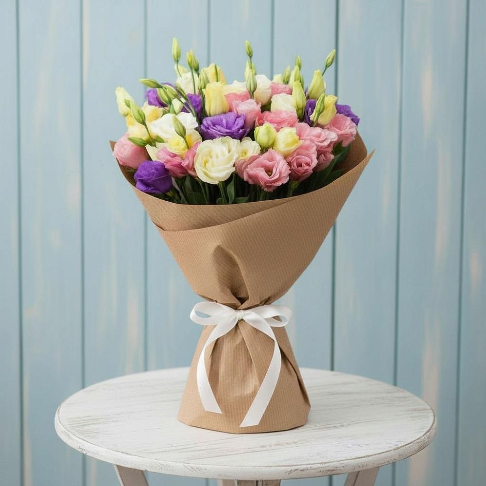 Букет цветов из: Лизиантусы в Белое