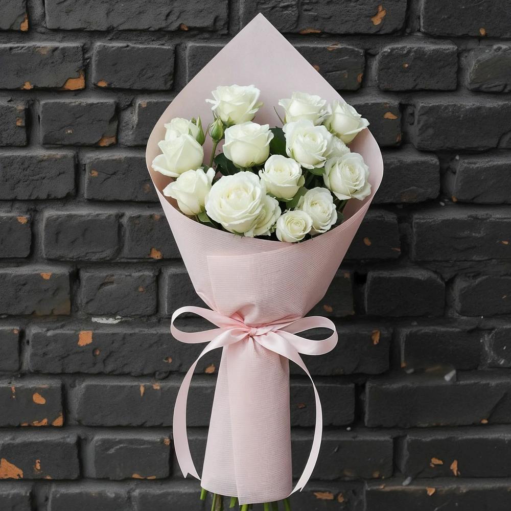 Букет цветов из: Розы в Белое