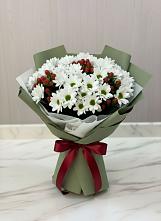 Букет цветов из:  Хризантемы #REPLACE_PRED# Белое