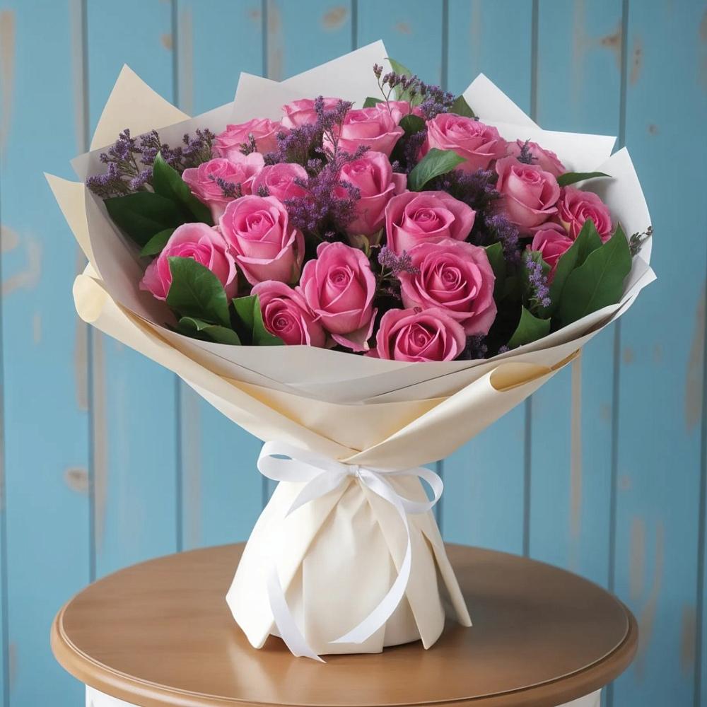 Букет цветов из: Розы в Белое