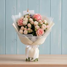 Букет цветов из:  Розы #REPLACE_PRED# Белое