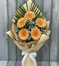 Букет цветов из:  Герберы в Белое