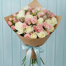 Букет цветов из:  Розы в Белое