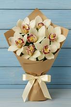 Букет цветов из:  Орхидеи и Розы #REPLACE_PRED# Белое