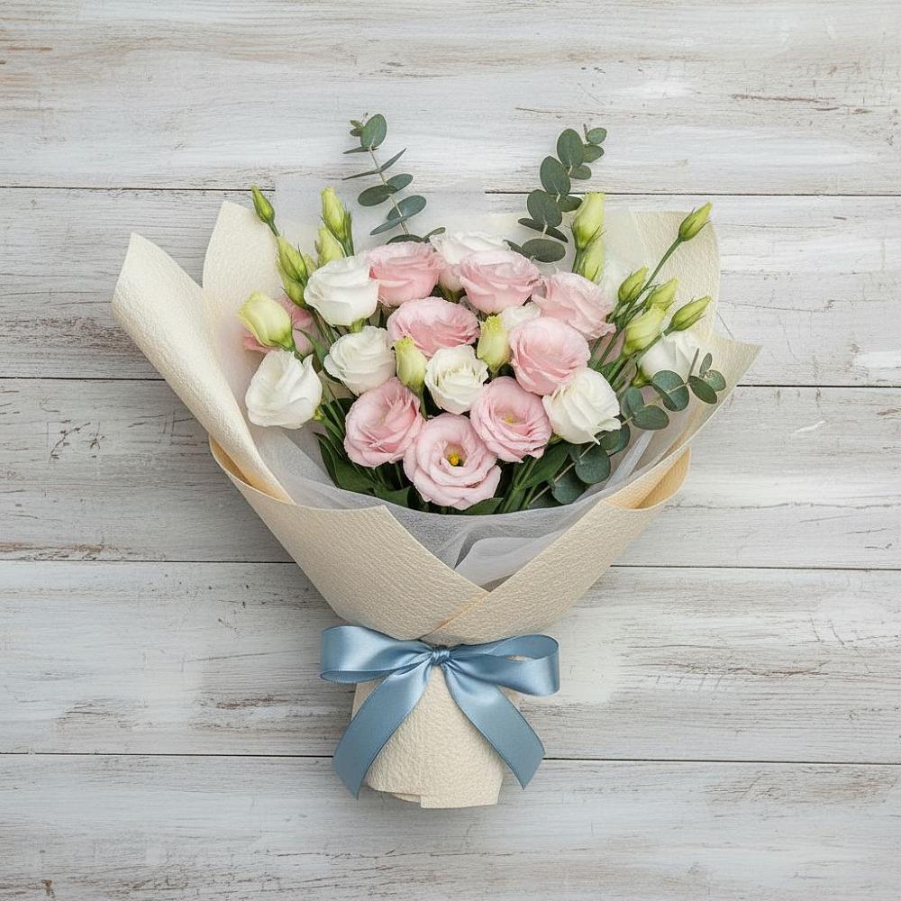 Букет цветов из: Лизиантусы в Белое