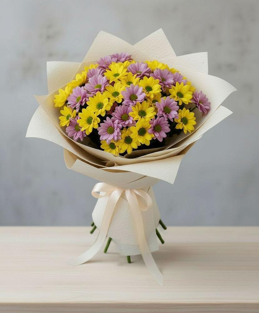 Букет цветов из: Хризантемы в Белое